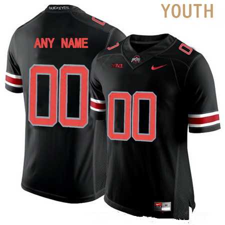 Youth Ohio State Buckeyes Customized College Football Nike Lights Black Out Limited Jersey